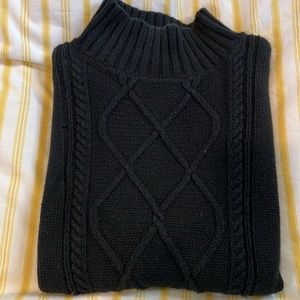 J. Crew Black Turtleneck Cable knit sweater size small
